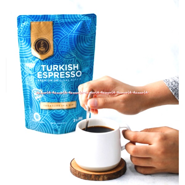 Turkish Espresso Premium Original Koffie Treasure In A Sip 3sachet Palm Sugar Kopi Turki Turkies Coffee Cofe Coffe Kofie Instan