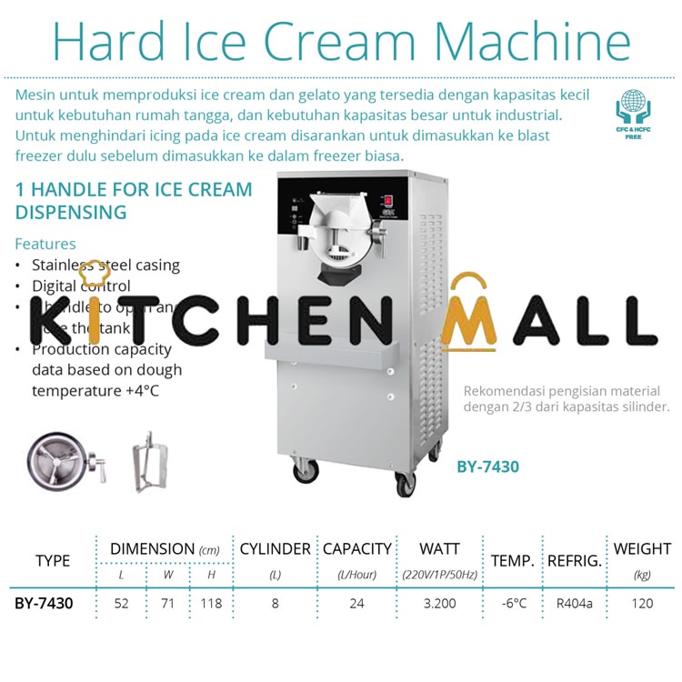 GEA BY-7430 Hard Ice Cream Machine / Mesin Pembuat Hard Ice Cream