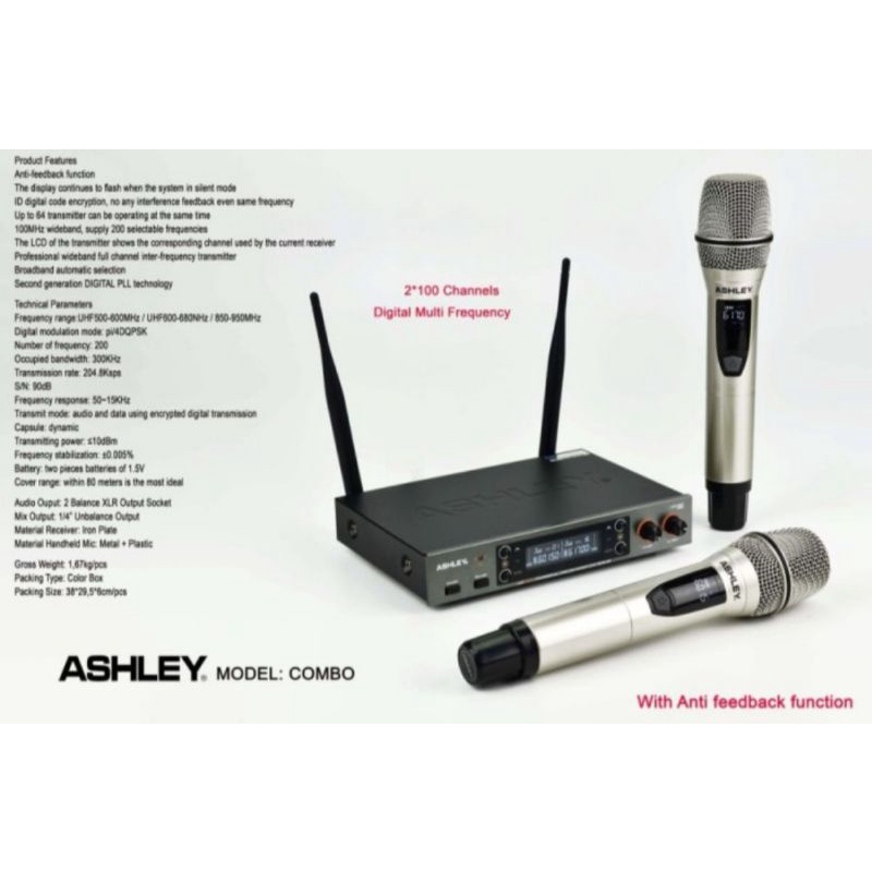 MIC ASHLEY MC PRO / MIC ASHLEY COMBO / MIC ASHLEY MCR168 GARANSI RESMI ORIGINAL