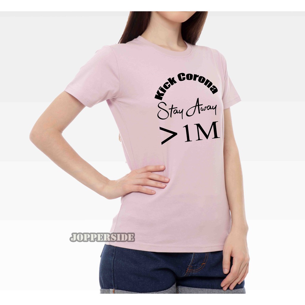 JOPPERSIDE T SHIRT KAOS DISTRO WANITA PEREMPUAN CEWEK SLIMFIT PREMIUM DID STAY AWAY TW18