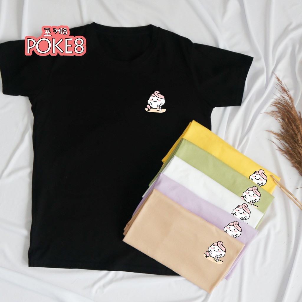 POKE8 - MOUNIQUE TEE / KAOS KOREA WANITA LUCU / TSHIRT / TUMBLR / COTTON FASHION QUBY PENTOL CEWEK