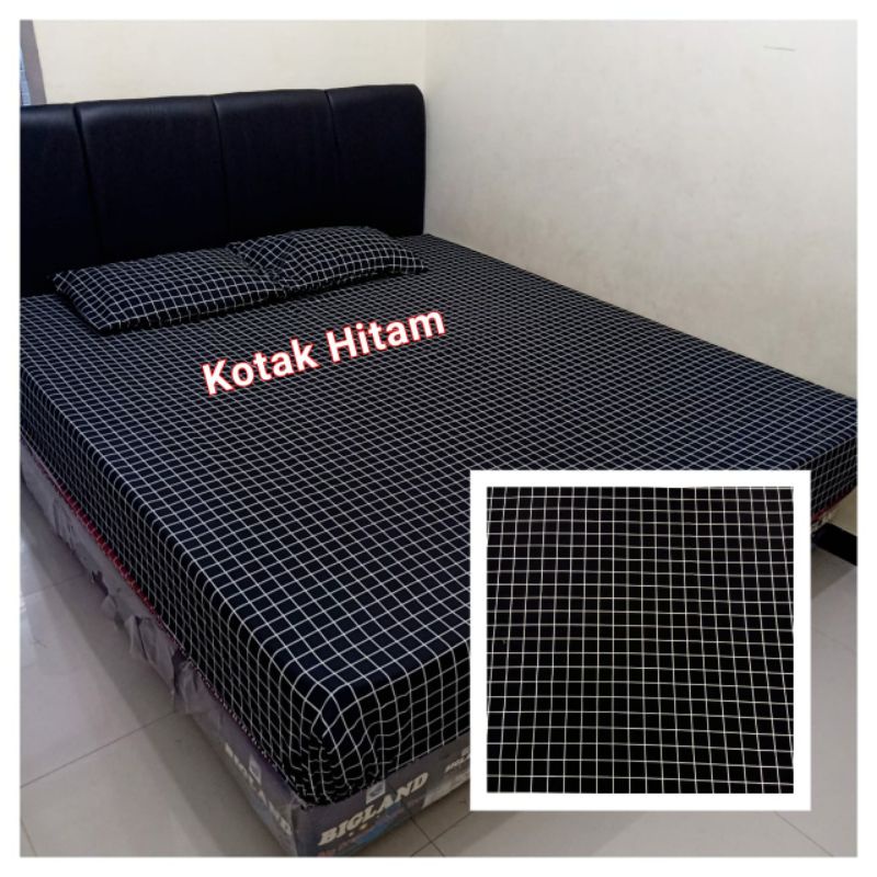 Sprei Motif Kotak Hitam