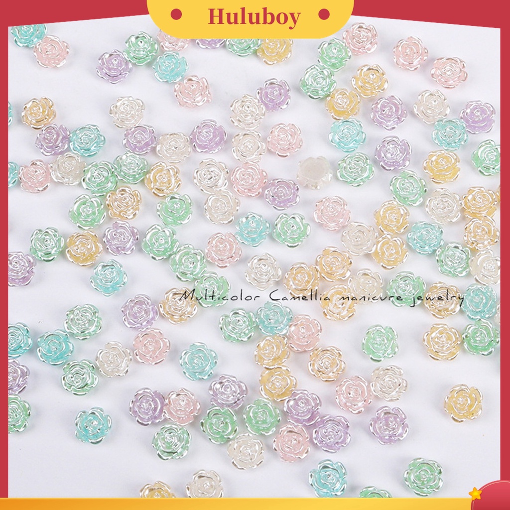 Huluboy Huluboy♡ 50 Pcs Ornamen Bunga Camellia Aneka Warna Untuk Dekorasi Manicure