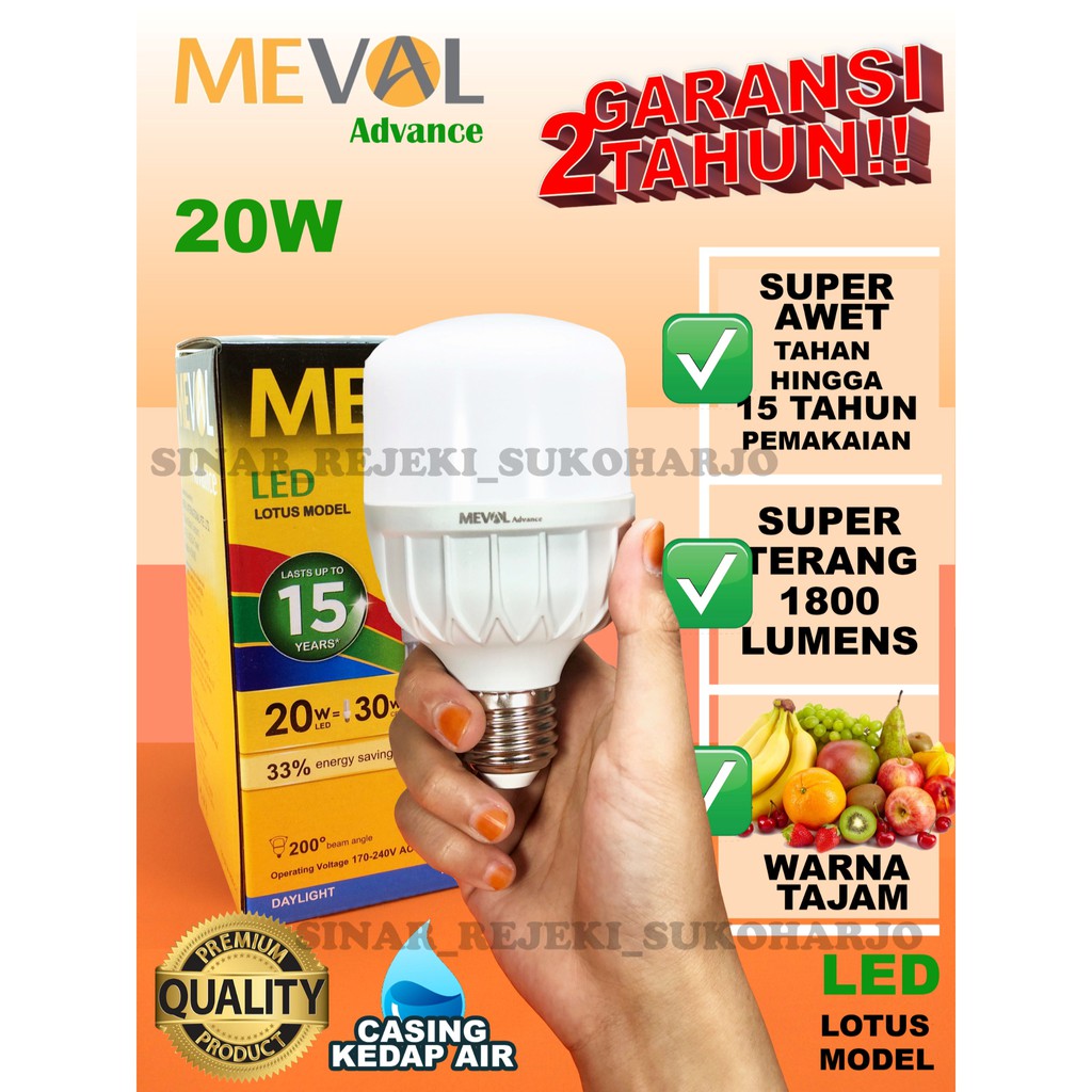 Meval LOTUS 20W LED KAPSUL Capsule Putih Kapsul PREMIUM