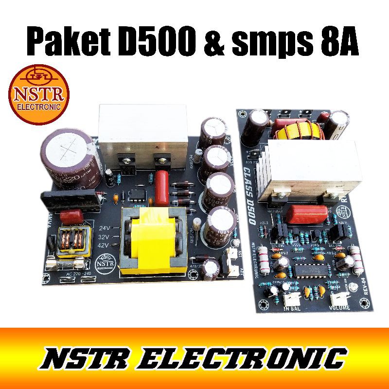 paket power amplifeir class d500 dan smps 8A