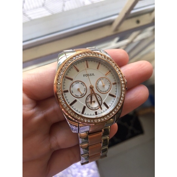 jam tangan wanita fossil watch BQ 3420 preloved