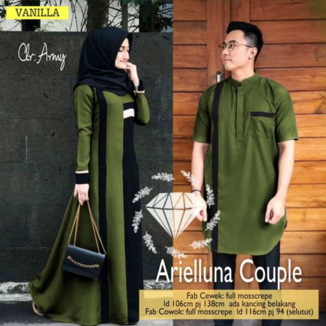 CP ARIELLUNA COUPLE GAMIS MOSCREPE COUPLE RAMADHAN 2021