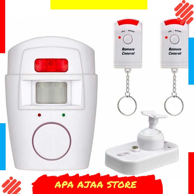 Termurah ! EMASTIFF Alarm Anti Maling Infrared PIR Sensor Gerak 2 Remote - YL105