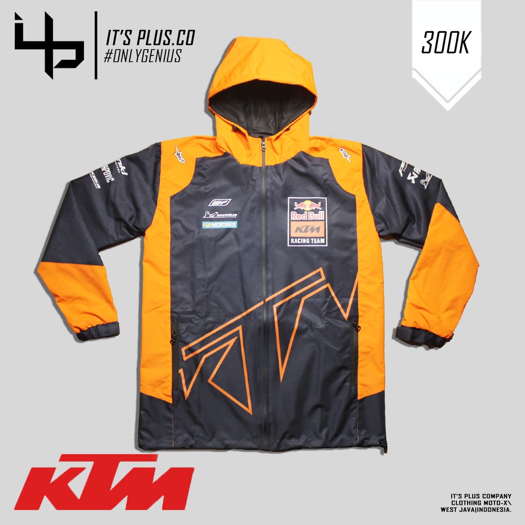 Jaket Parasut Motocross KTM Redbull Racing Team New - Waterproof - Anti Air - Jaket Trail - Offroad
