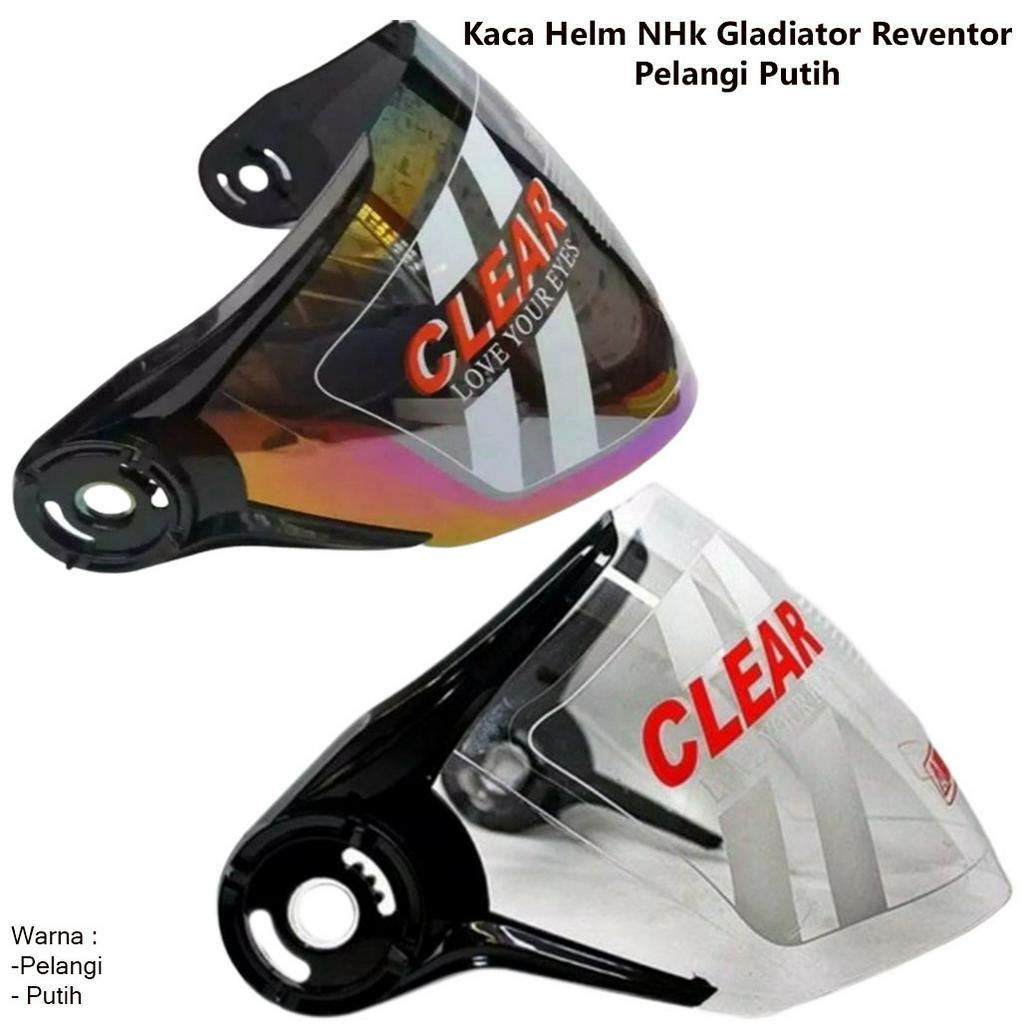 Kaca Helm NHk Gladiator Reventor Pelangi Putih