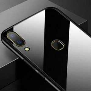 Case Black Glass Premium Miror Kaca for Oppo a1k / Realme C2 / F1S / F3 Plus / F5 / F7