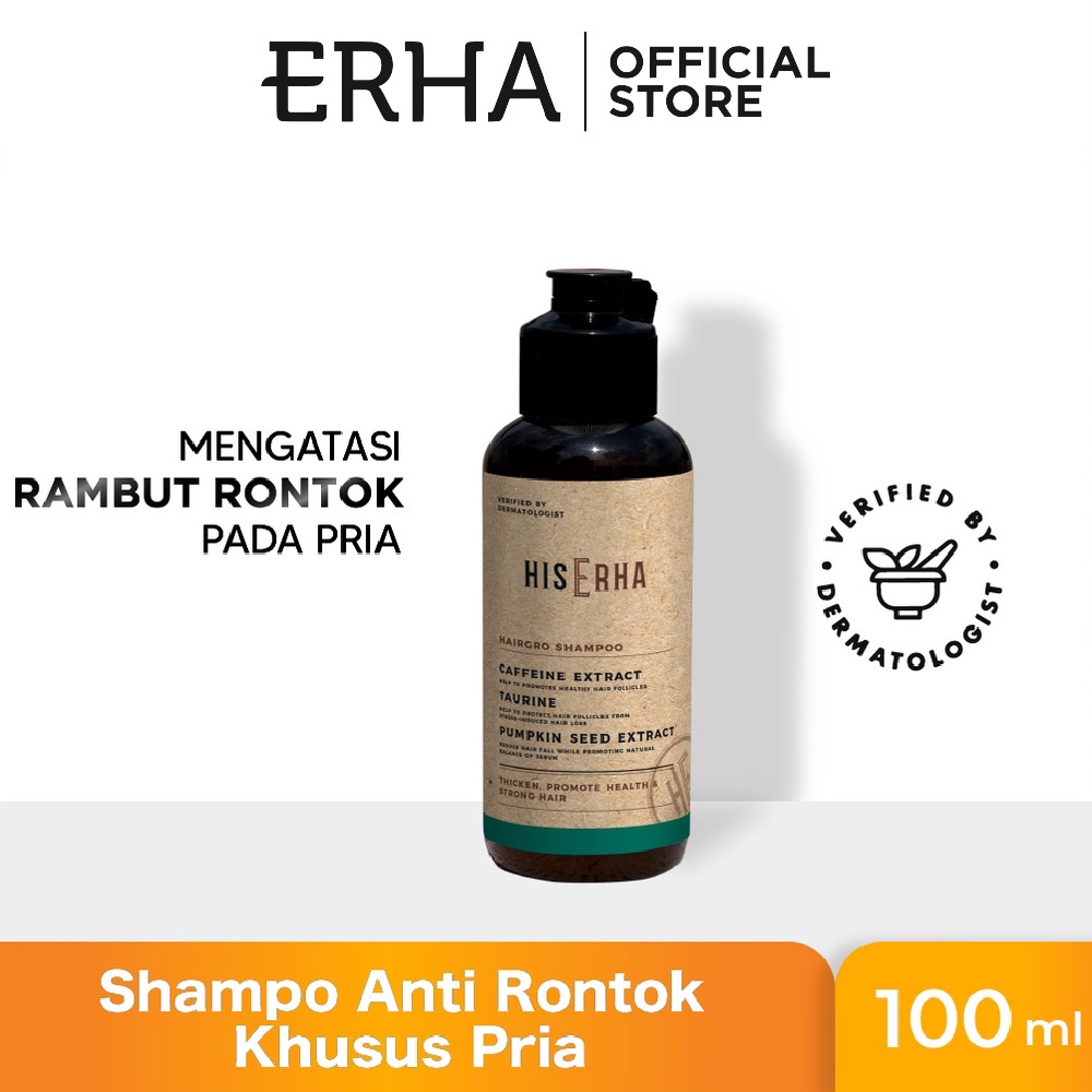 HIS ERHA HAIRGROW SHAMPOO / shampoo Anti rambut rontok khusus pria 100 ml