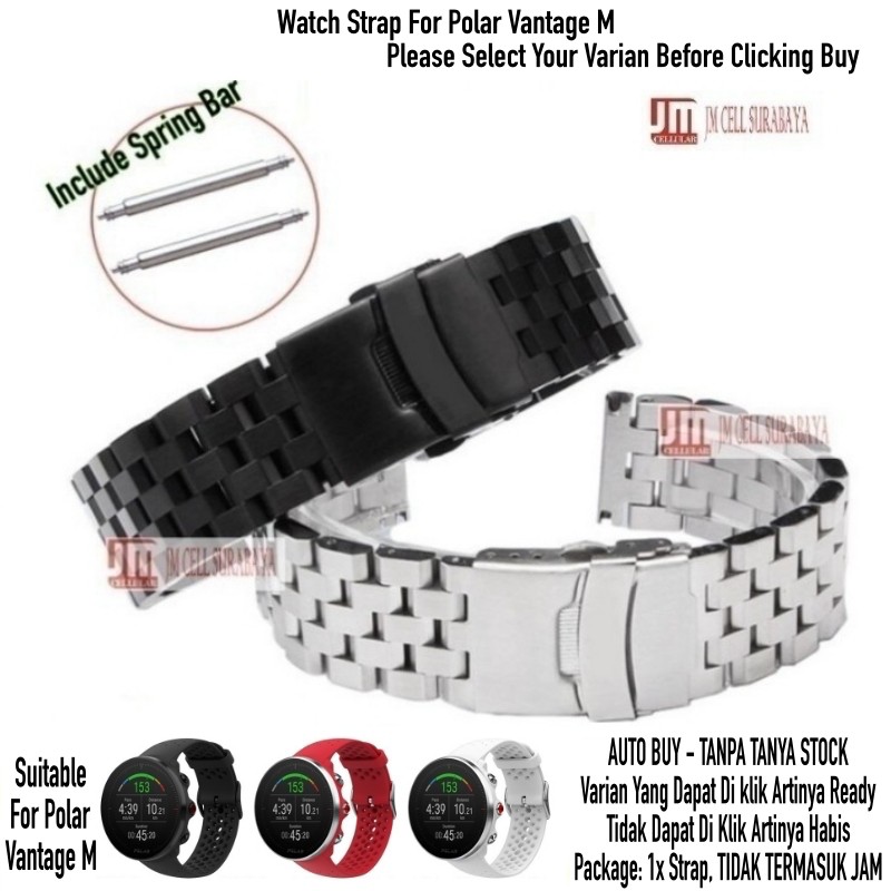 Super Engineer II Tali Jam Watch Strap Polar Vantage M - Metal Stainless Steel