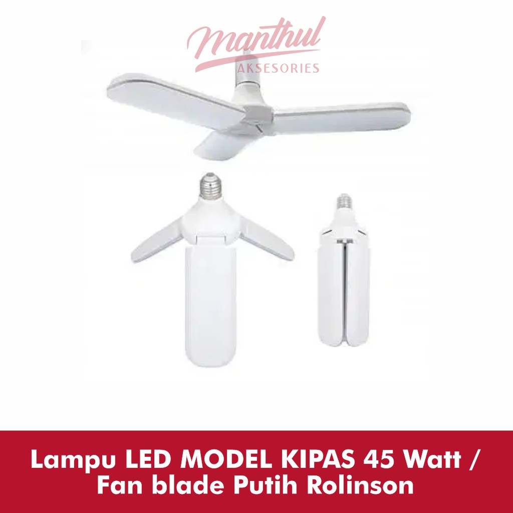 Lampu LED MODEL KIPAS 45 Watt /Fan blade Putih Rolinson