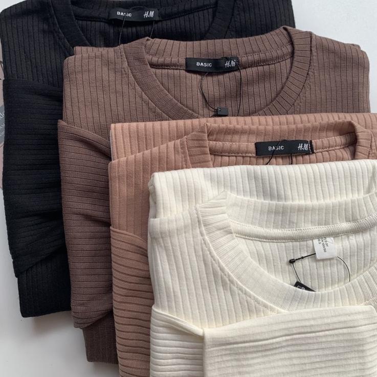 "NPM. 890664" Kaos Cabut Jarum Plisket / Kaos Rib Lengan Panjang