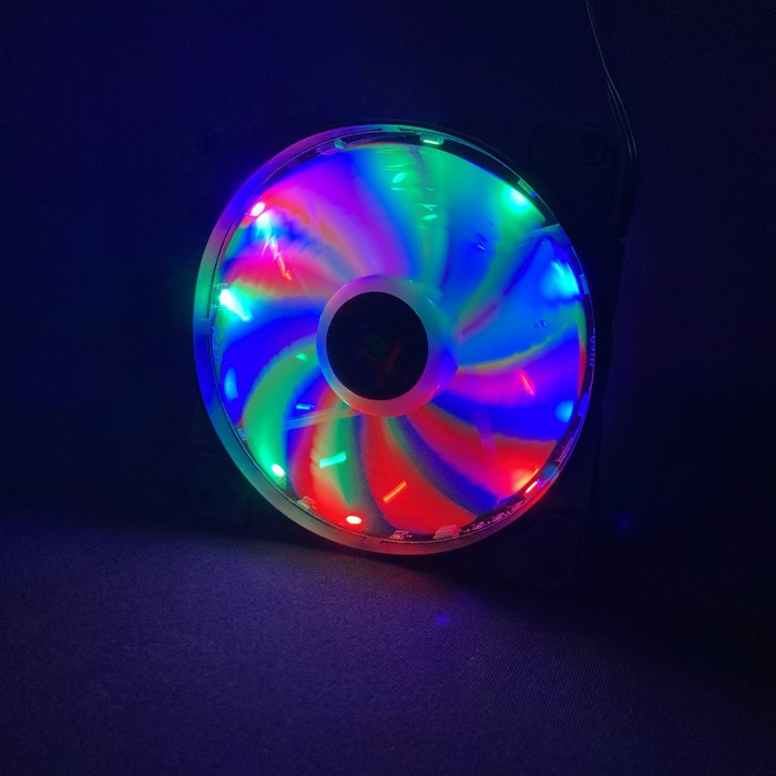 XBT Fan Casing 12CM Cross Auto RGB  LED RING - Fan Case 12 cm Rotating