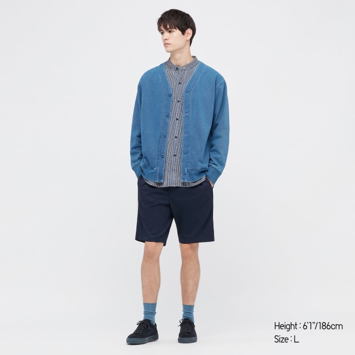 UNIQLO Celana Pendek Relax DRY Stretch / Loungewear Pria - Navy
