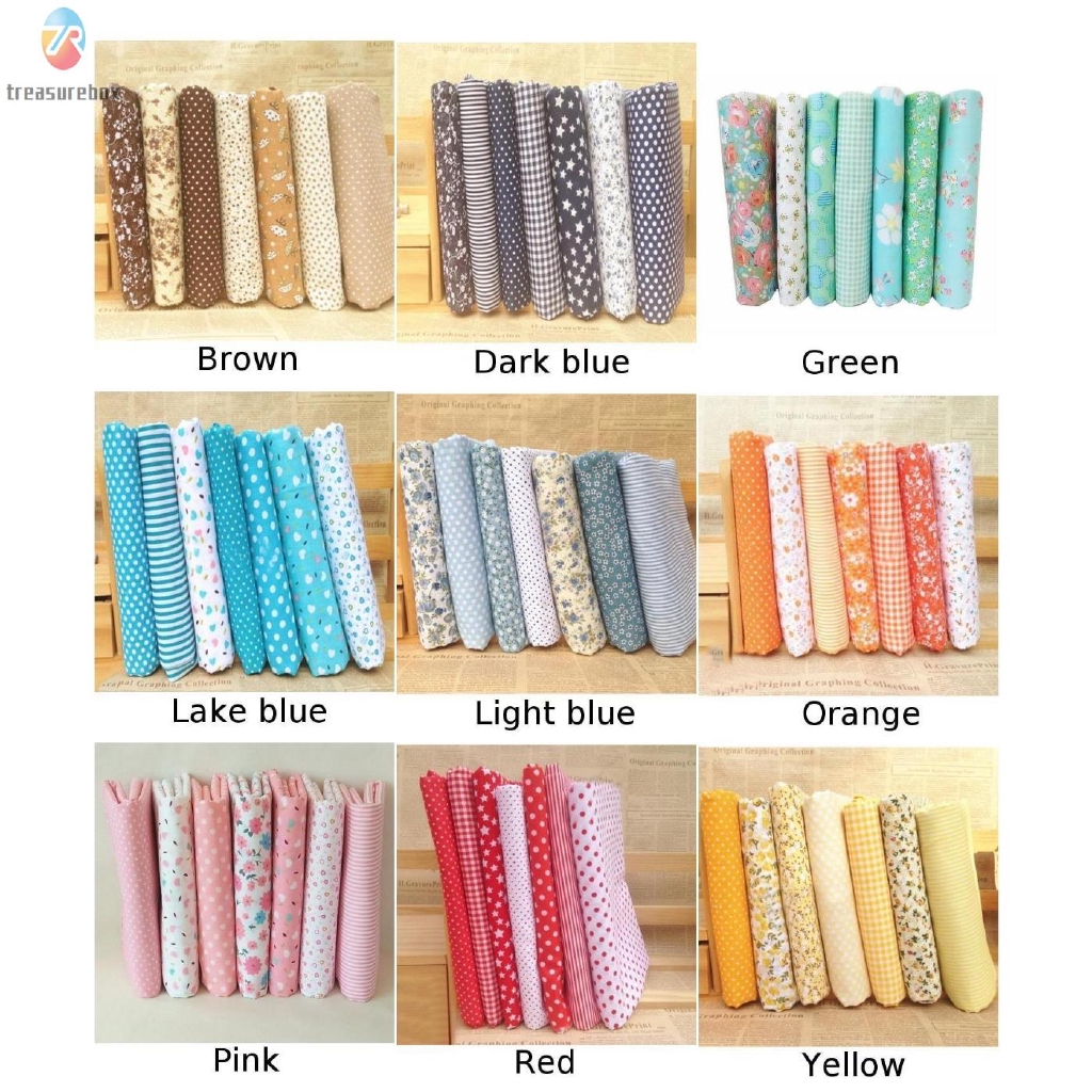 7Pcs Bundel Kain Katun Campur Warna-Warni DIY | Shopee