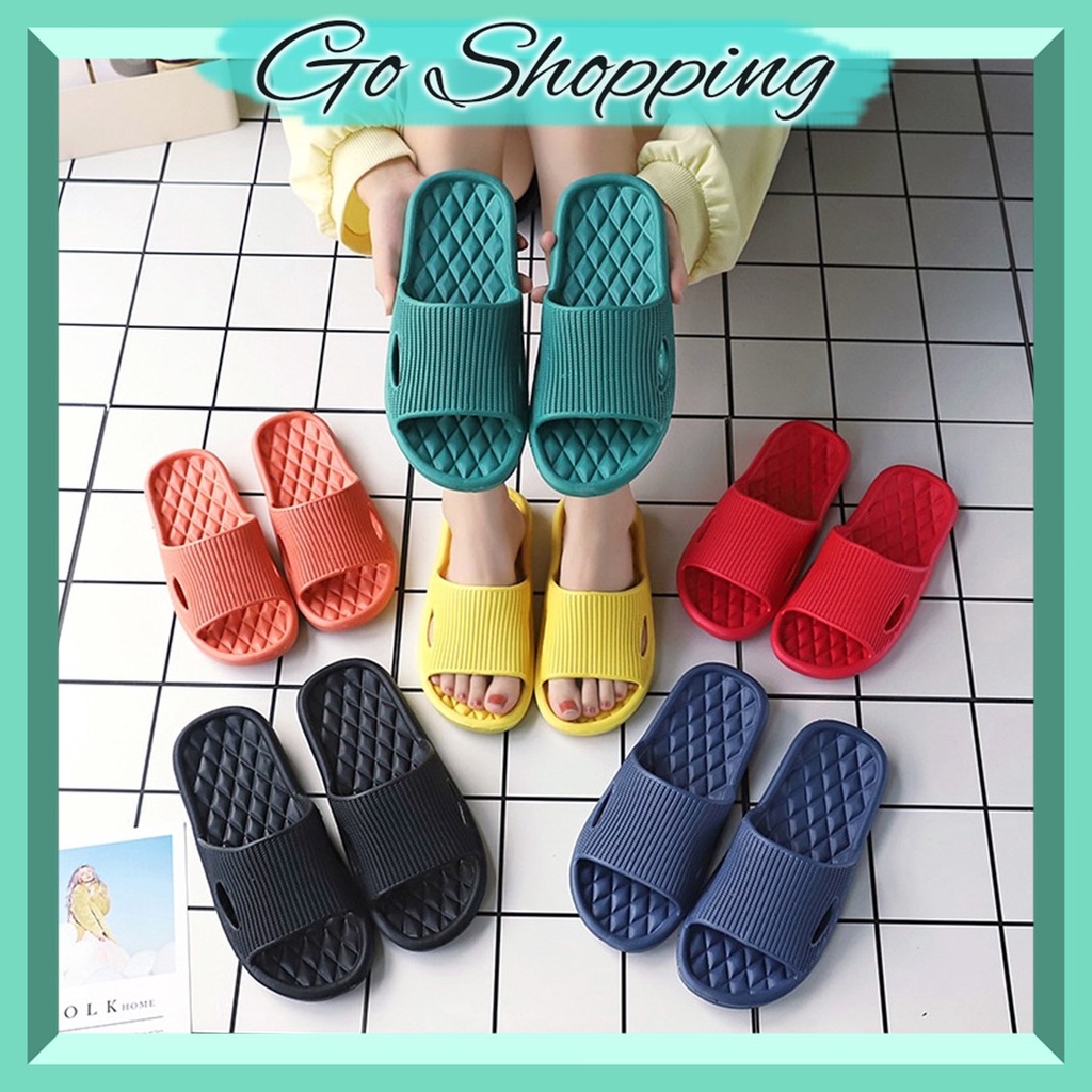 GO!SW674 Sandal Rumah Slop Karet Tebal Polos Wanita Import sendal EVA Empuk Anti Licin cod