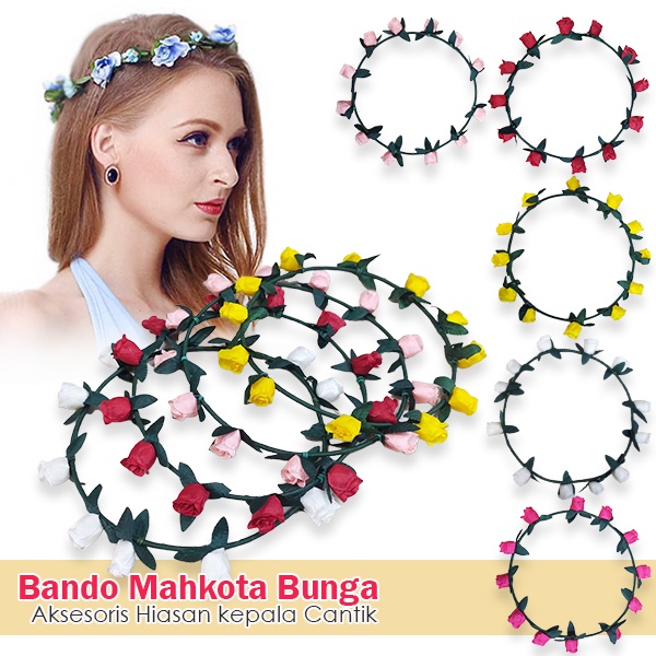 Mahkota Bunga Flower Crown Bando Hiasan Kepala Unttuk Anak dan Dewasa