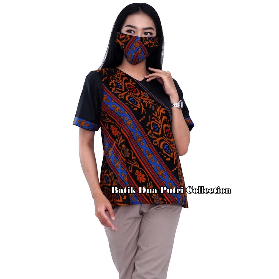 Batik Wanita Atasan Dres Kemeja Batik Motif Songket Print By Batik Dua Putri Collection