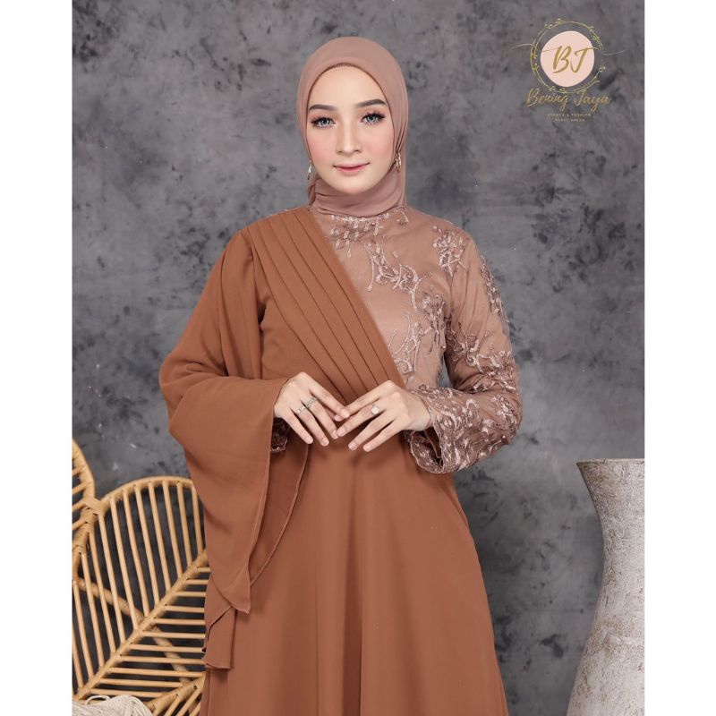 Permata Olshop / Haura Dress SM / Kebaya Gamis Pesta Mewah / Gamis Busui / Kebaya Pesta Kondangan