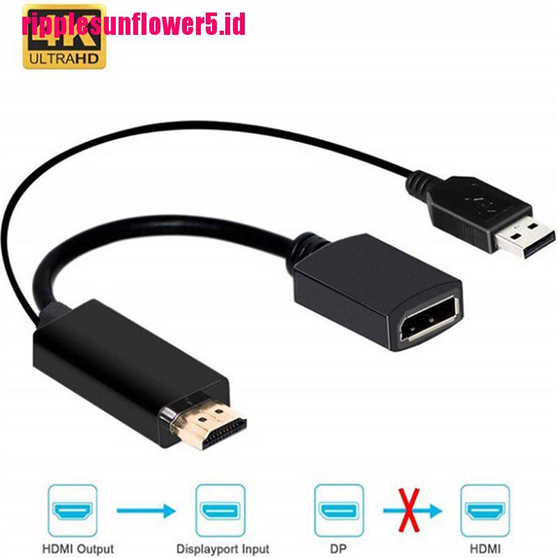 Adapter Konverter Port Display HDMI Male Ke DP 4K Tenaga