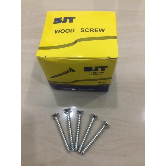 Per Kotak Kayu Skrup 8 x 1 1/2 Sekrup Baut Cacing Wood Screw 8x1.5Inch