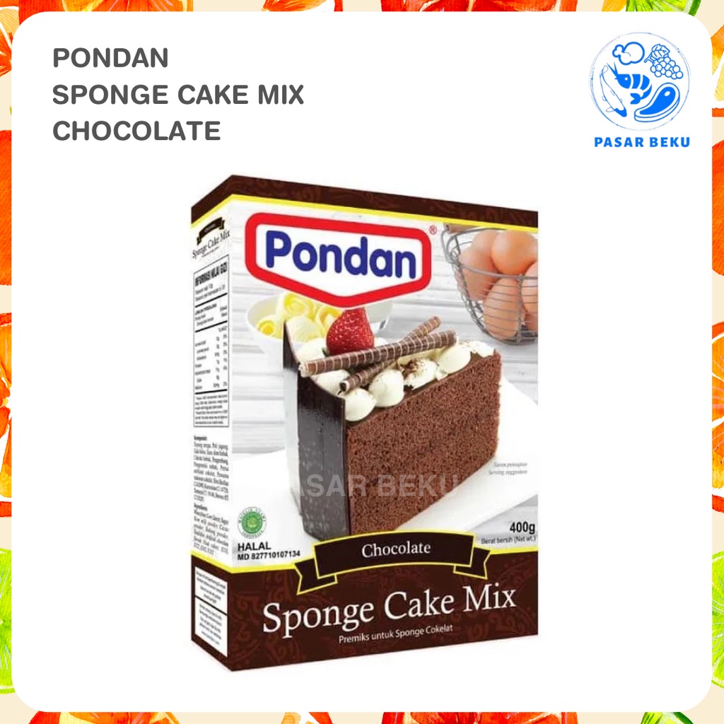 

Pondan Sponge Cake Mix Cokelat 400gr Tepung Kue Pasar Beku Padang