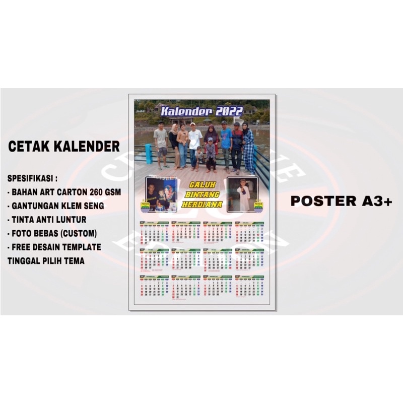 Jual Cetak Kalender Custom Foto Free Desain Art Karton Gsm Kalender Yayasan Pendidikan