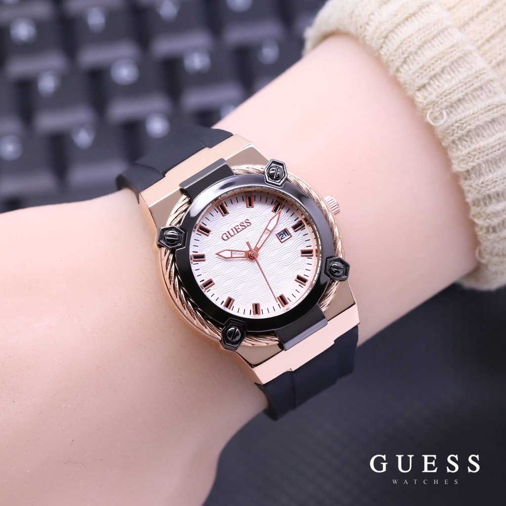 Jam Tangan Wanita Fashion L4653S Tali Rubber Tanggal Aktif Free Box &amp; Baterai