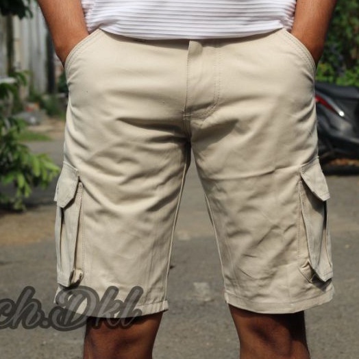 CELANA CARGO PENDEK PRIA JUMBO BIGE SIZE 27-44