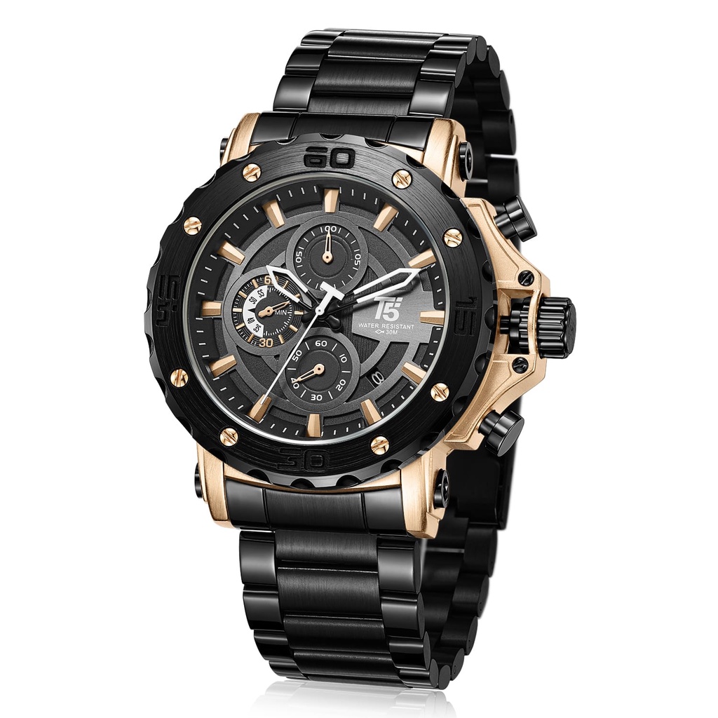 JAM TANGAN PRIA T5 H 3702G.SEH CHRONOGRAPH ORIGINAL/JAM TANGAN T5 H 3702G/JAM TANGAN PRIA/JAM TANGAN T5 TERMURAH/JAM T5 TERLARIS