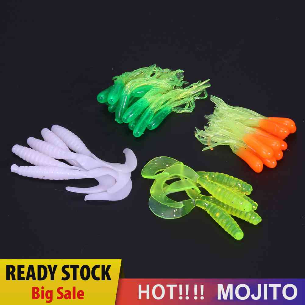 45pcs / lot Umpan Pancing Ikan Bahan Lembut Dengan Kail