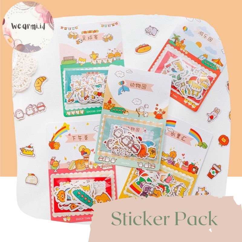 

40 pcs Sticker Kartun kecil stationery DIY Scrapbook Bujo Jurnal stiker
