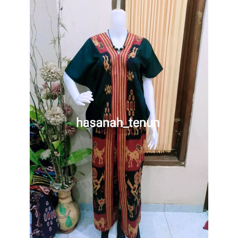 SETELAN KULOT & BLUS TENUN BATWING