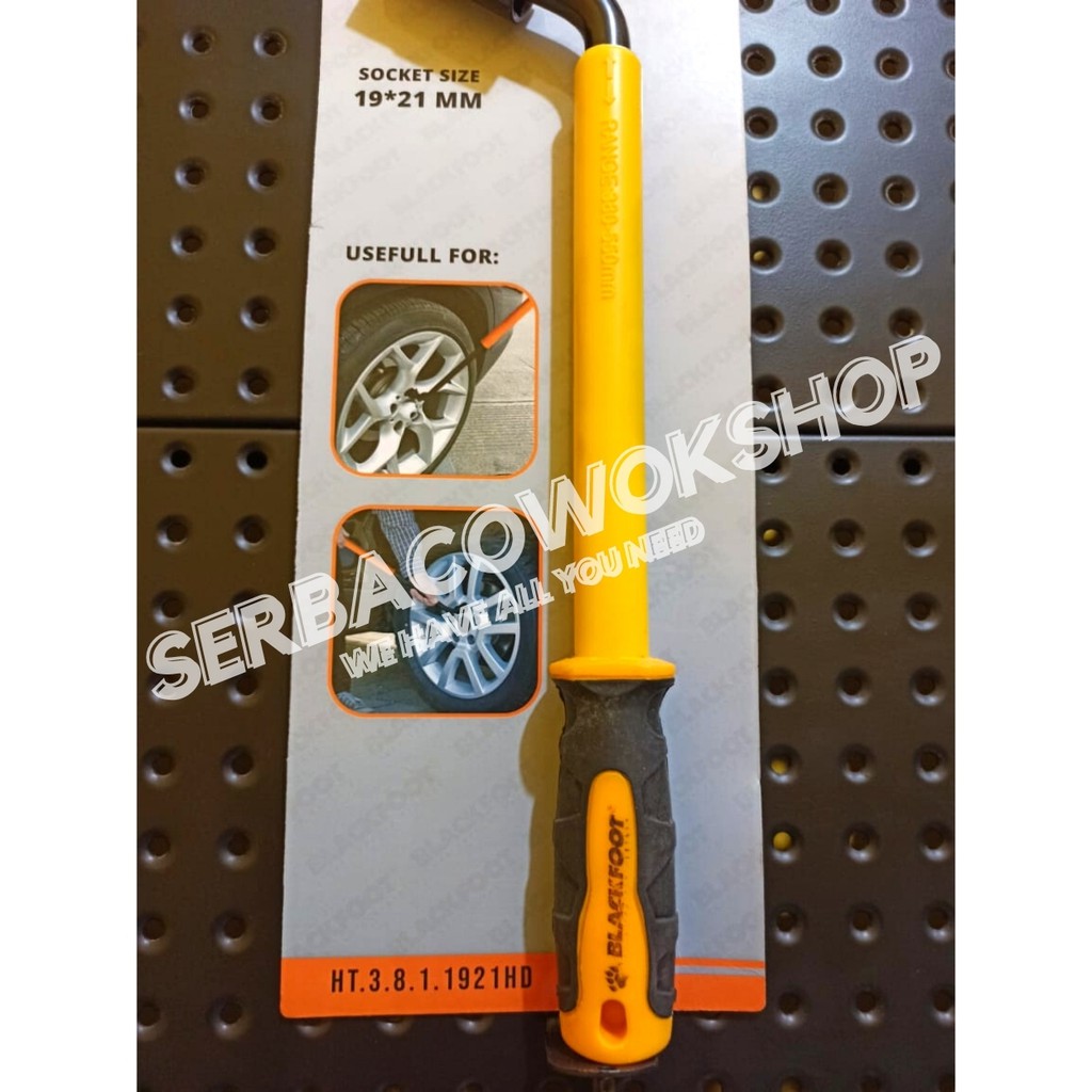 Blackfoot Kunci Roda Mobil Tarik Hitam Wheel Master Wrench 19 x 21 mm Panjang Pendek 550mm Termurah