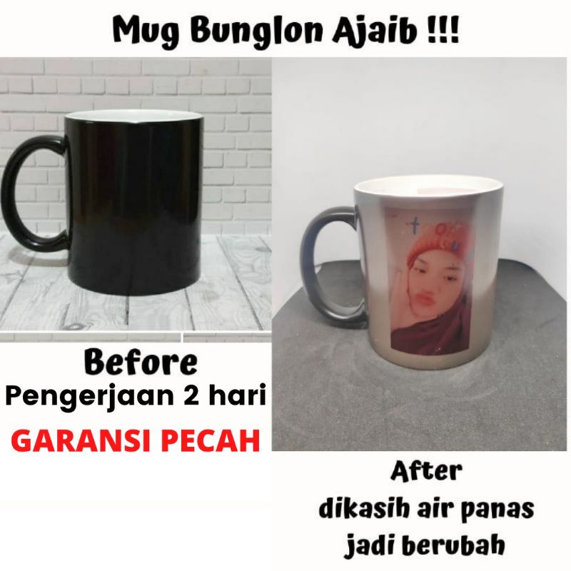 GMC-07 Souvenir Mug Bunglon-Mug Ajaib custom foto import SQ one