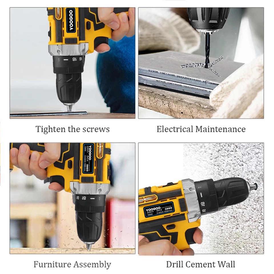 COD/98Vf Mesin Bor Elektrik /Bor Baterai / Bor dampak / Mesin Bor Cordless / Bor Listrik / Beton Besi Kayu Full 98Vf Set Pilihan Bor Tanpa Kabel /Bor Tanpa kabel Set Lengkap Mata Bor/ Cordless Drill Full Set Of Drill Bits/Electric Drill Set/Bor Tangan Ele