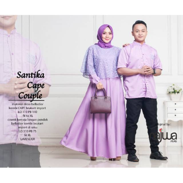 Gamis Santika couple brokat set by ori najwa