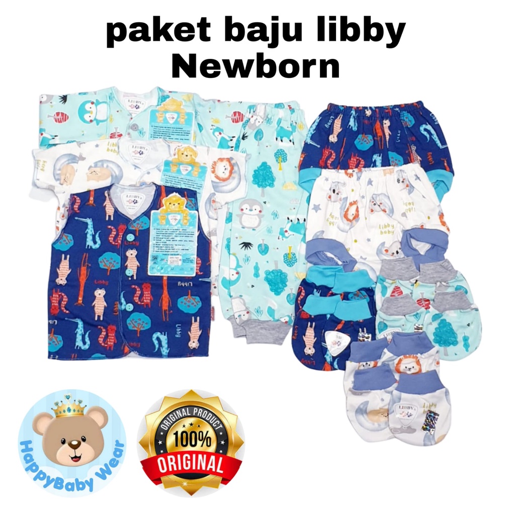 Original Paket Lengkap Baju Bayi Newborn (0-6M) Perlengkapan Bayi Baru Lahir &amp; Kado//cico miko// PAKET LENGKAP NewBorn/3-6m Libby