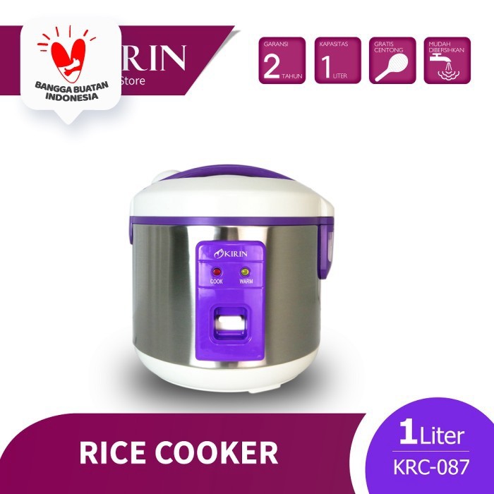 KIRIN RICE COOKER 1.0 LITER |KRC-087 Non-Stick