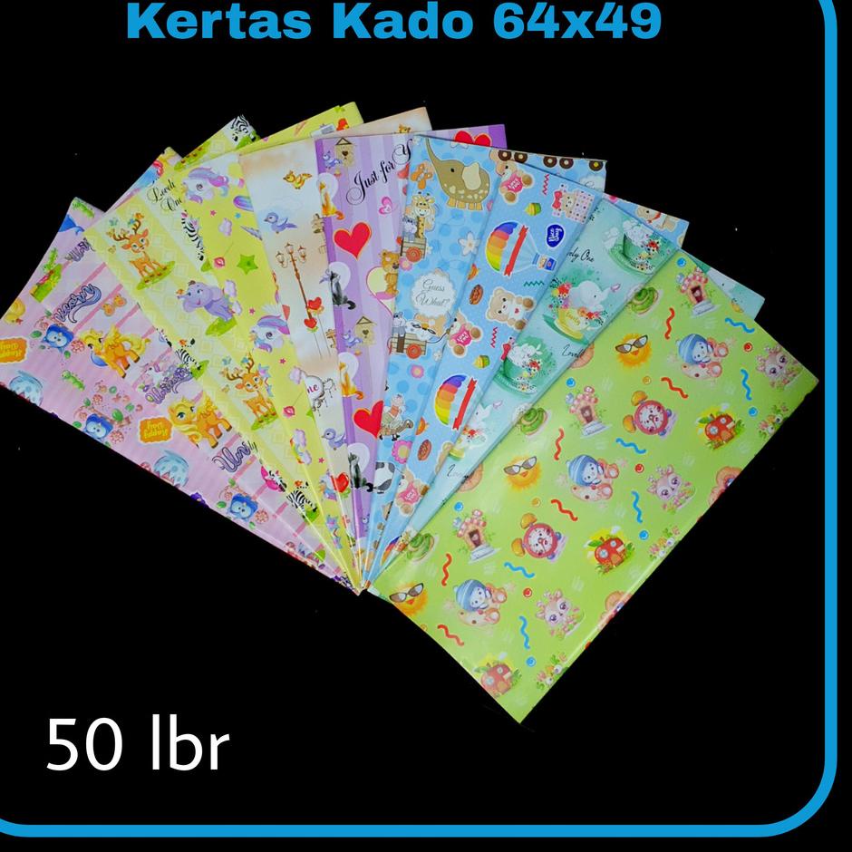 

✓ SOS Kertas Kado 64x49 50 lembar / Bungkus Kado / Bingkisan Big Sale