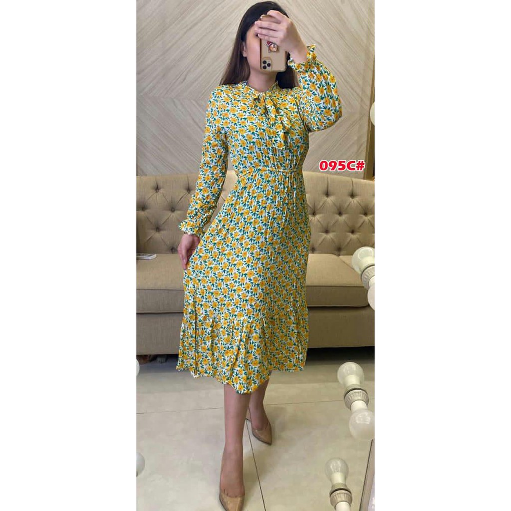 095C# dress tunik// tunik bunga casual//tunik bunga fashion terkini