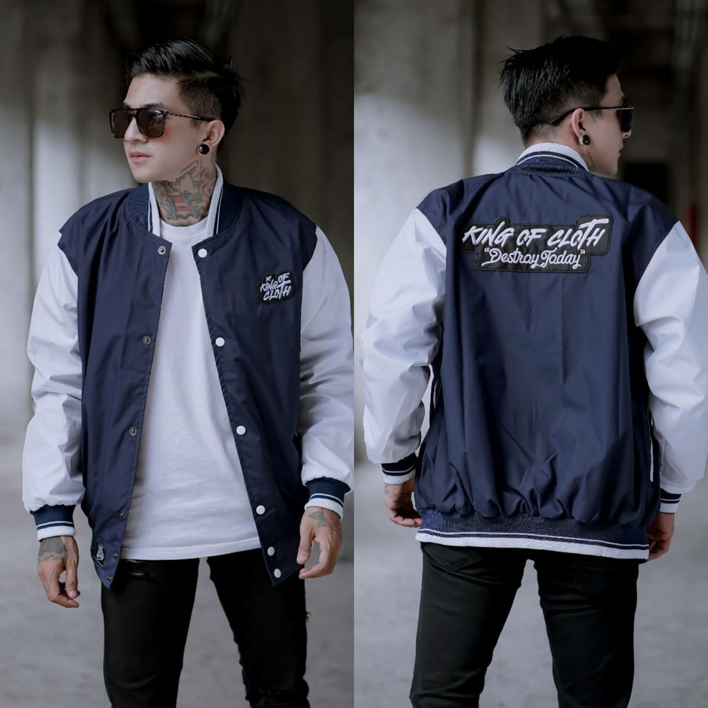 JAKET PRIA - JAKET BOMBER PRIA - JAKET VARSITY - JAKET SALVIO HEXIA-INDIGO KOC NAVY
