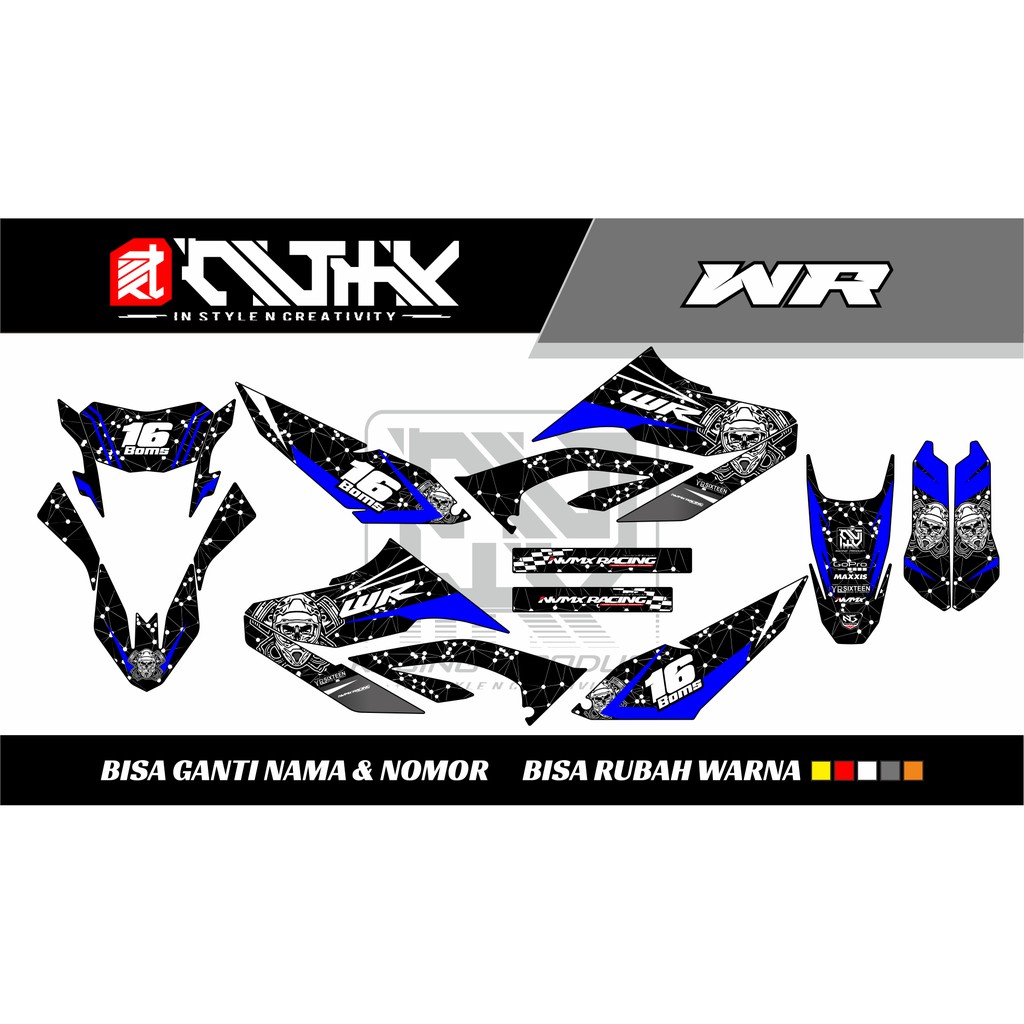 Decal Yamaha WR Supermoto Biru