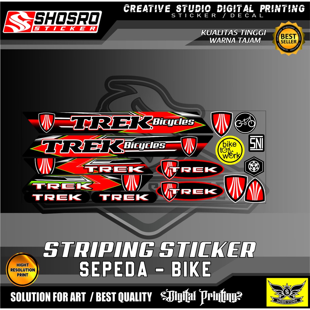 STIKER/STRIPING VARIASI TREX SEPEDAH-BIKA STICKER SEPEDA BIKE MOTIP UNIVERSAL VARIASI