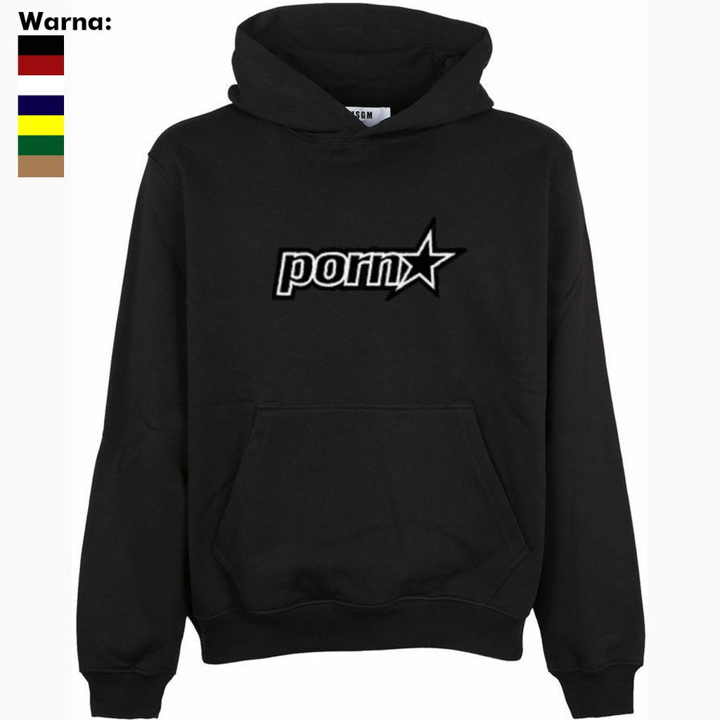 Hoodie Hitam Hoody PORNSTAR Suiter Kata Suiter Pria Wanita Sweter Murah ZS