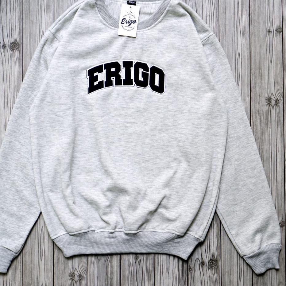 Big Sale.. SWEATER ERIGO CREWNECK TERBARU - SWEATER PRIA ERIGO CREW NECK HITAM MURAH