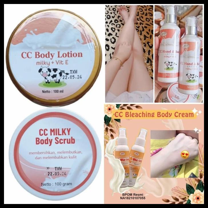 Cc Milky Body Scrub | Cc Body Lotion | Bleaching | Pemutih Badan Ampuh